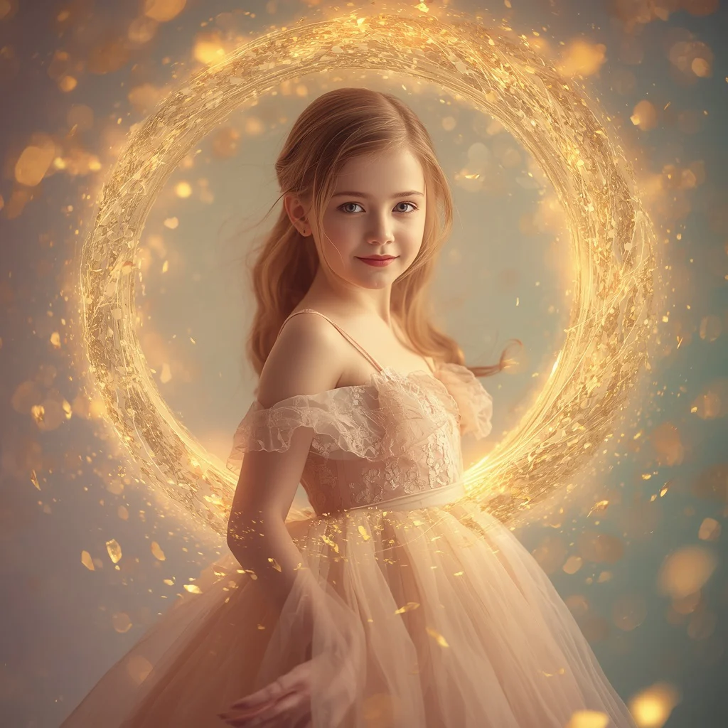 Beautiful Girl Swirling Gold Leaf Vortex Elegant Enchanting Cinematic | aesthetic prompt — AI image prompt