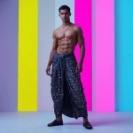 Male Cybernetic Dhoti: Digital Glitch Urban Elegance | Gemini AI stylish boy Prompt generator