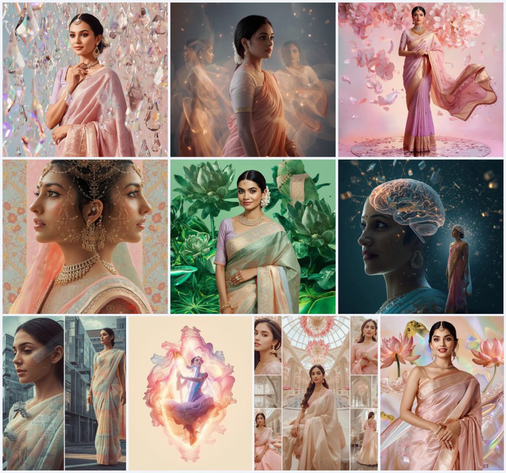 New 10 Aesthetic Saree Prompt for Dreamy Artistry | traditional saree prompt for girl in english