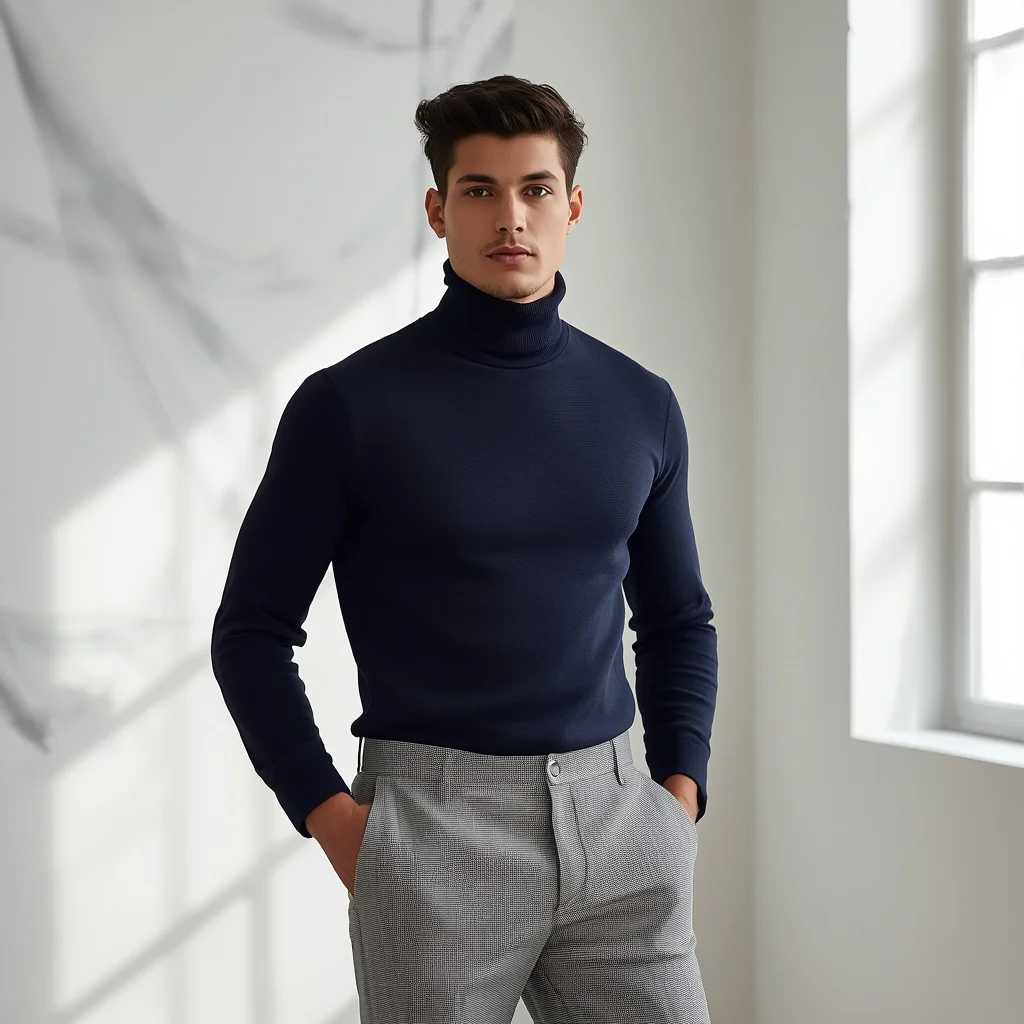 A Confident Man's Pose in a High-End Art Studio — AI image prompt