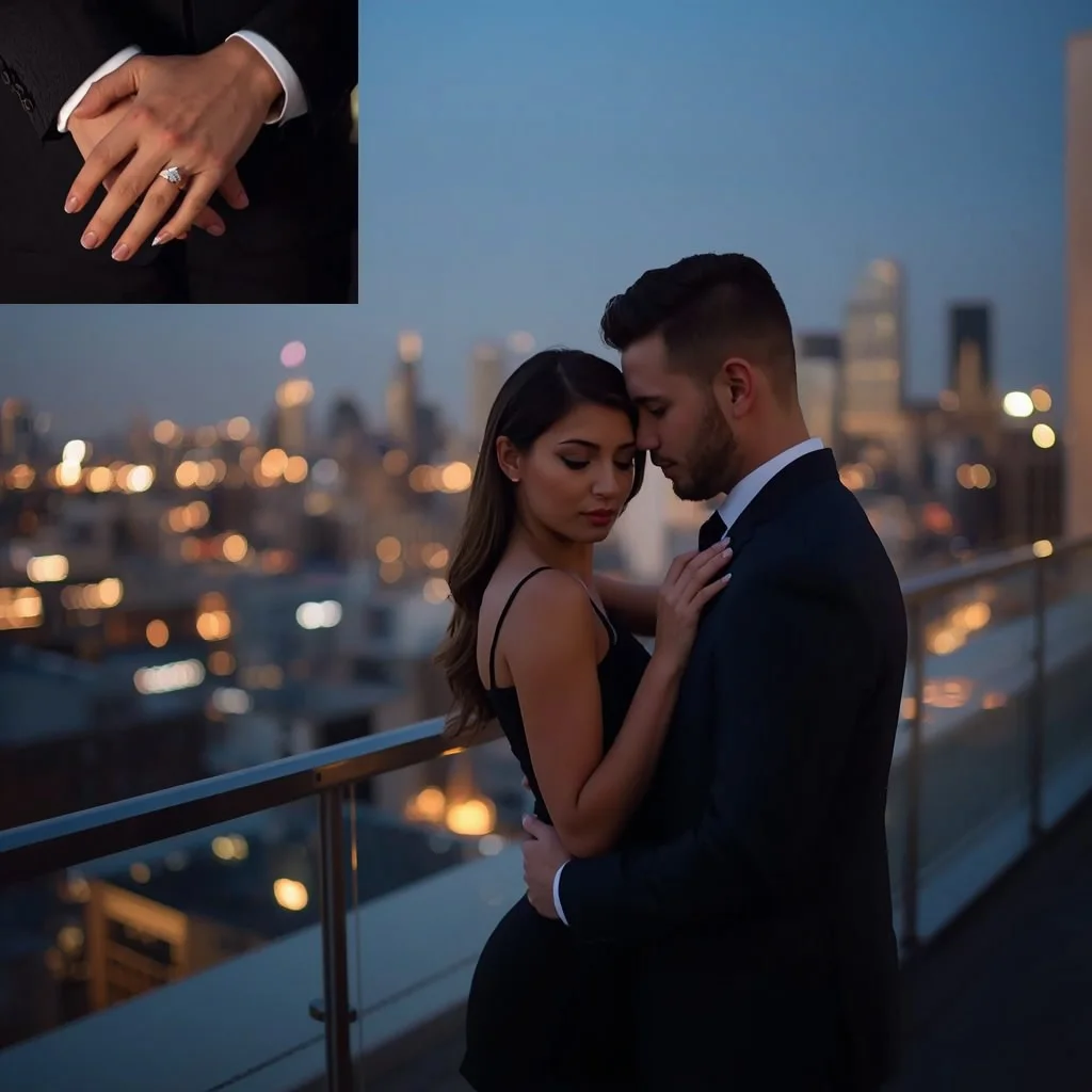 City Rooftop Serenade with Romantic Twilight — AI image prompt