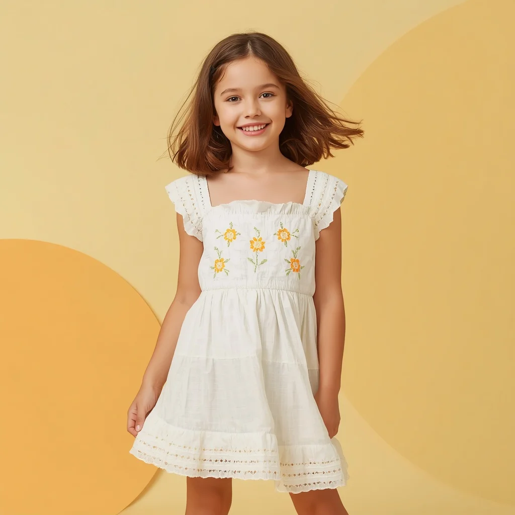 Cute Girl Posing in Latest Western Summer Fashion — AI image prompt