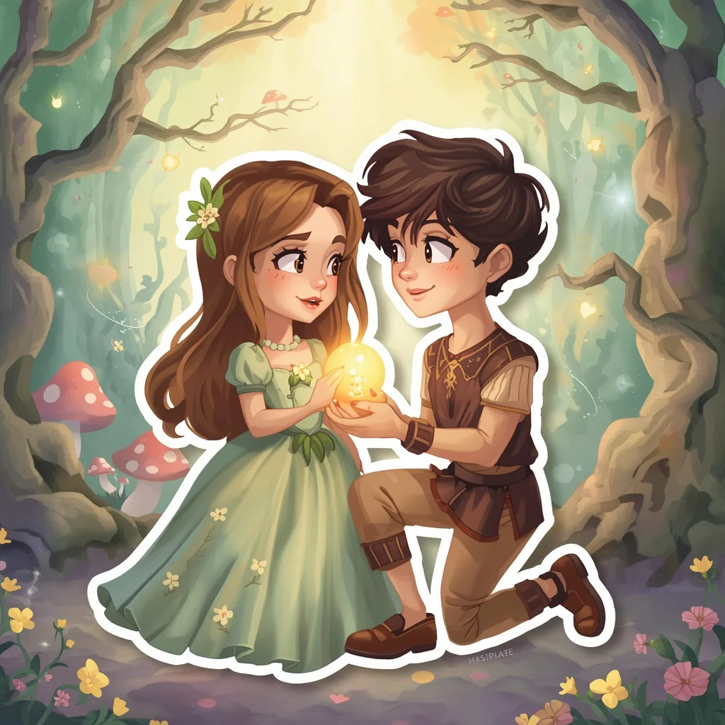 Fantasy Fairytale Couple in Whimsical Pastel Art — AI image prompt
