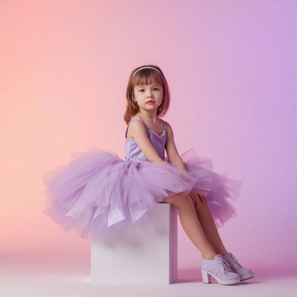Feminine Glam Theme Outfit in Soft Lavender Tulle — AI image prompt