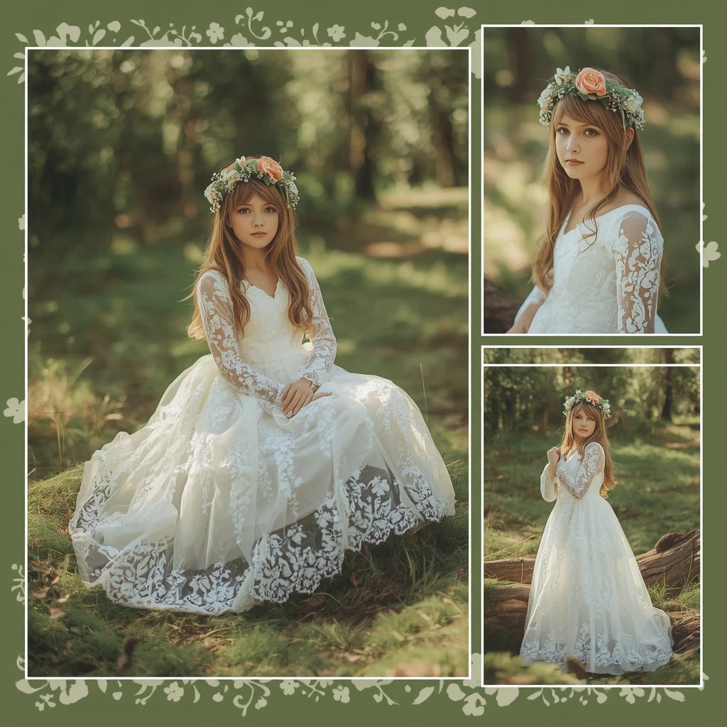 Forest Fairy Theme with White Lace Gown — AI image prompt