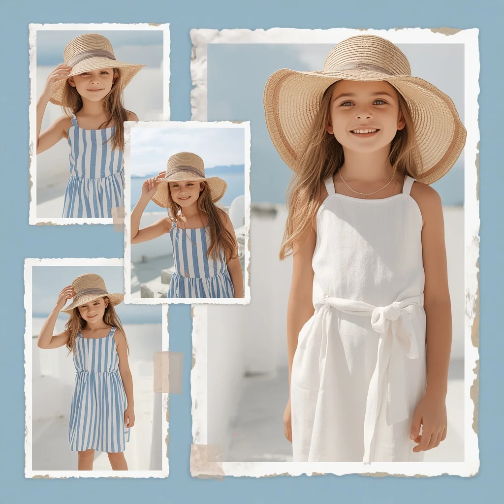Riviera Summer Look with Straw Hat Accent — AI image prompt