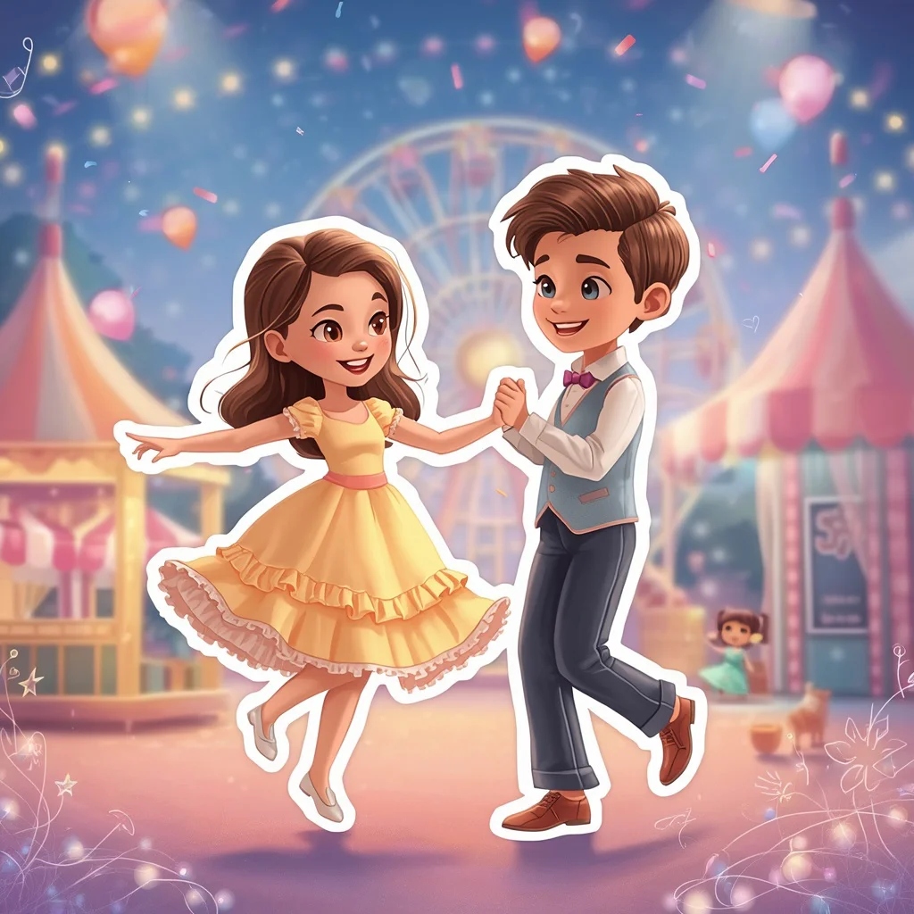 Romantic Dance in a Pastel Carnival Night — AI image prompt